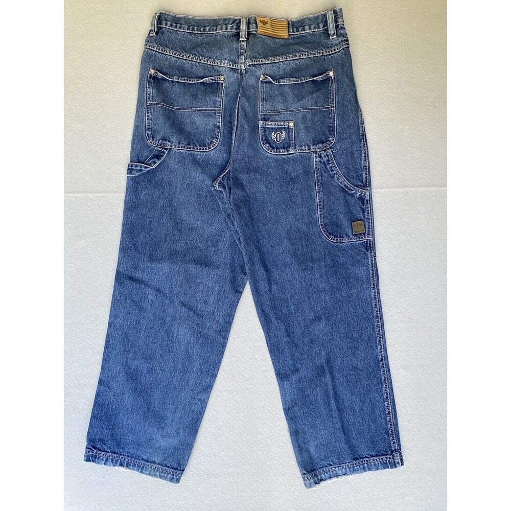 Outkast Carpenter Jeans Mens 36x30 Blue Hip Hop Y2K Skater Distressed Tag 40x34